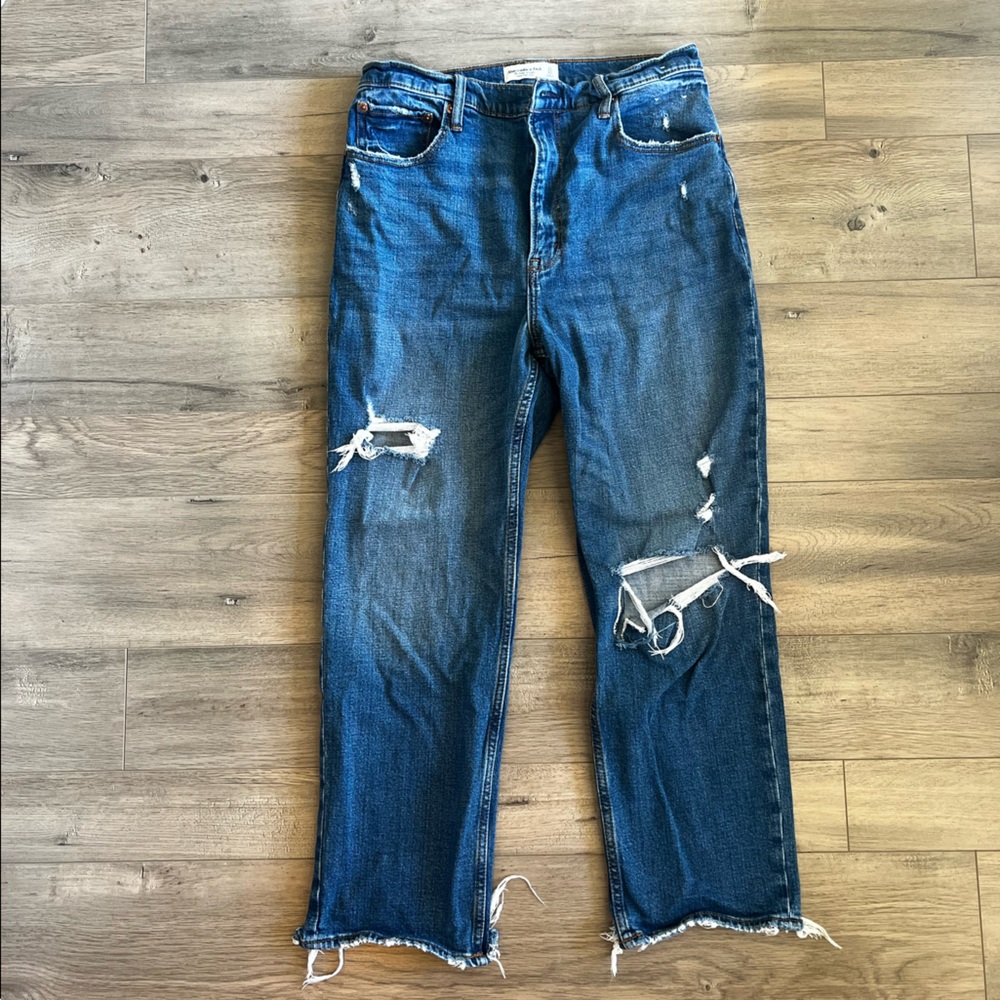 Abercrombie and Fitch ankle straight ultra high rise jeans